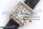 Santos Dumont 27.5mm SS/RG AF 1:1 Best Edition Silver Dial on Gray Croco Strap A157 - Image 2