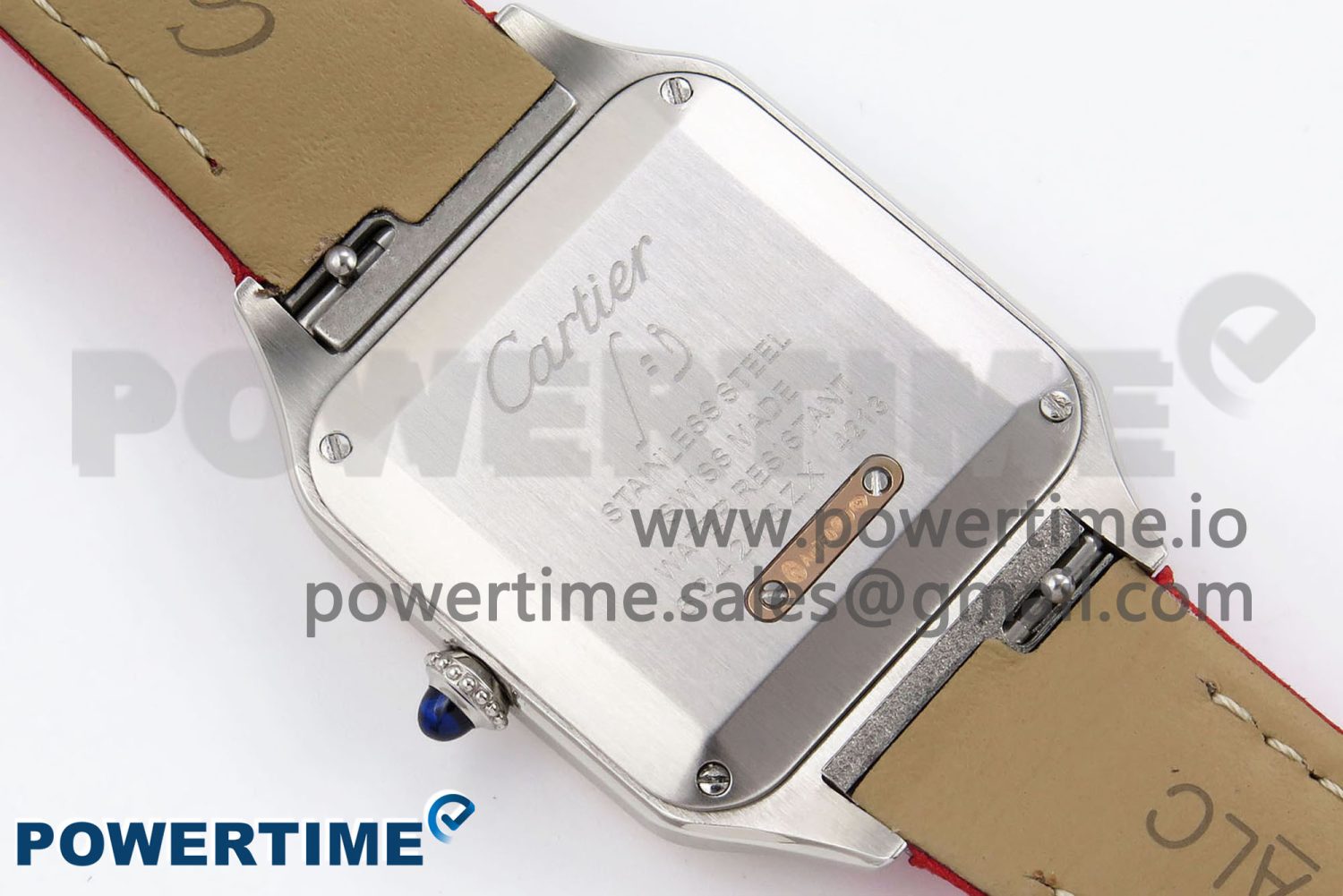 Santos Dumont 27.5mm SS/RG AF 1:1 Best Edition Silver Dial on Red Leather Strap A157 - Image 10