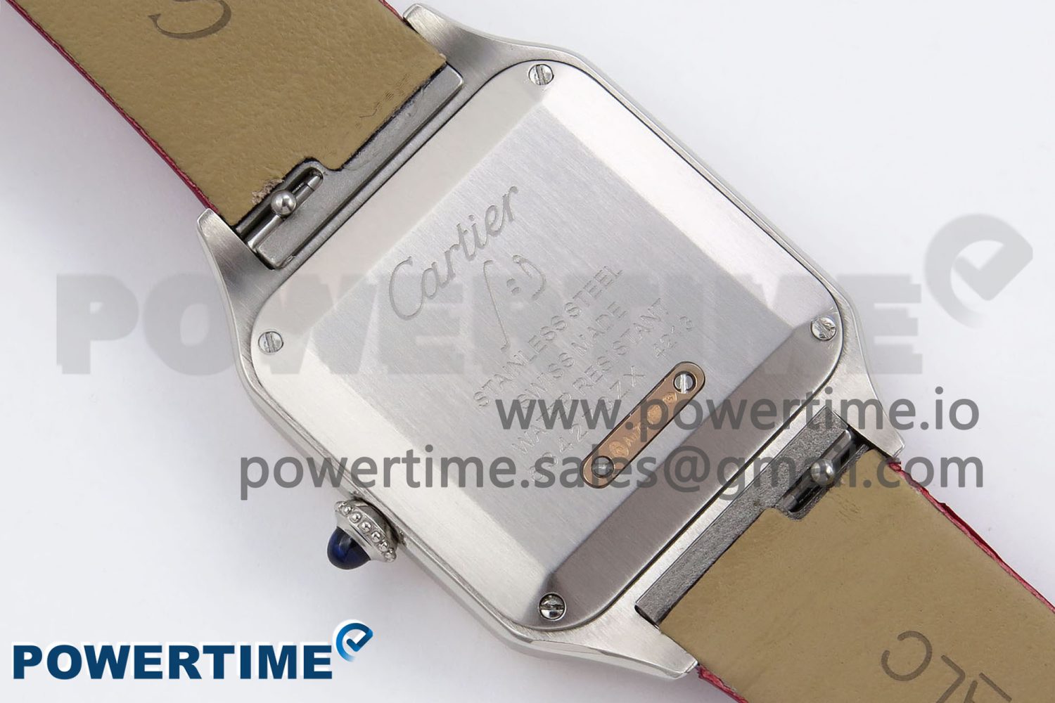 Santos Dumont 27.5mm SS/RG AF 1:1 Best Edition Silver Dial on Red Fabric Strap A157 - Image 10