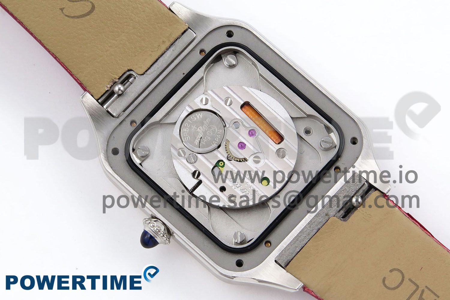 Santos Dumont 27.5mm SS/RG AF 1:1 Best Edition Silver Dial on Red Fabric Strap A157 - Image 11