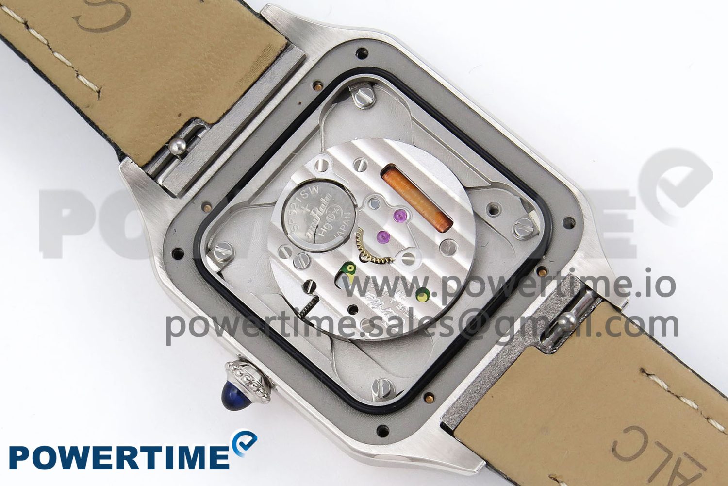 Santos Dumont 27.5mm SS AF 1:1 Best Edition Silver Dial on Black Leather Strap A157 - Image 7