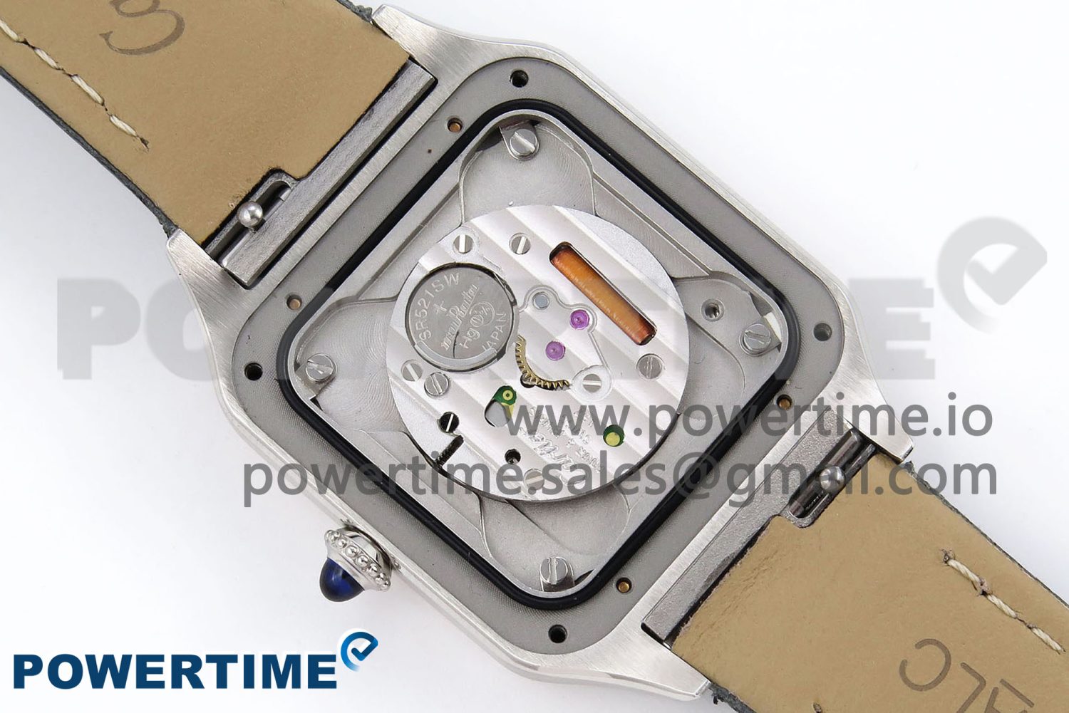 Santos Dumont 27.5mm SS/RG AF 1:1 Best Edition Silver Dial on Gray Croco Strap A157 - Image 14