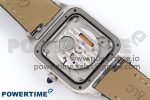Santos Dumont 27.5mm SS AF 1:1 Best Edition Silver Dial on Black Croco Strap A157 - Image 7