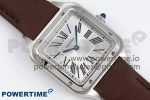 Santos Dumont 27.5mm SS AF 1:1 Best Edition Silver Dial on Brown Leather Strap A157 - Image 3