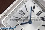Santos Dumont 27.5mm SS AF 1:1 Best Edition Silver Dial on Brown Leather Strap A157 - Image 4