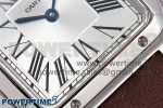 Santos Dumont 27.5mm SS AF 1:1 Best Edition Silver Dial on Brown Leather Strap A157 - Image 5