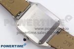 Santos Dumont 27.5mm SS AF 1:1 Best Edition Silver Dial on Brown Leather Strap A157 - Image 6