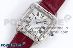 Santos Dumont 27.5mm SS AF 1:1 Best Edition Silver Dial on Red Croco Strap A157 - Image 2