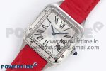 Santos Dumont 27.5mm SS AF 1:1 Best Edition Silver Dial on Red Leather Strap A157 - Image 2