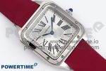 Santos Dumont 27.5mm SS AF 1:1 Best Edition Silver Dial on Red Fabric Strap A157 - Image 3