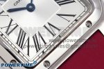 Santos Dumont 27.5mm SS AF 1:1 Best Edition Silver Dial on Red Fabric Strap A157 - Image 5