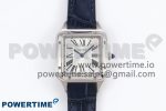 Santos Dumont 27.5mm SS AF 1:1 Best Edition Silver Dial on Blue Croco Strap A157
