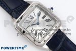Santos Dumont 27.5mm SS AF 1:1 Best Edition Silver Dial on Blue Croco Strap A157 - Image 3