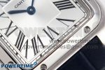 Santos Dumont 27.5mm SS AF 1:1 Best Edition Silver Dial on Blue Croco Strap A157 - Image 5