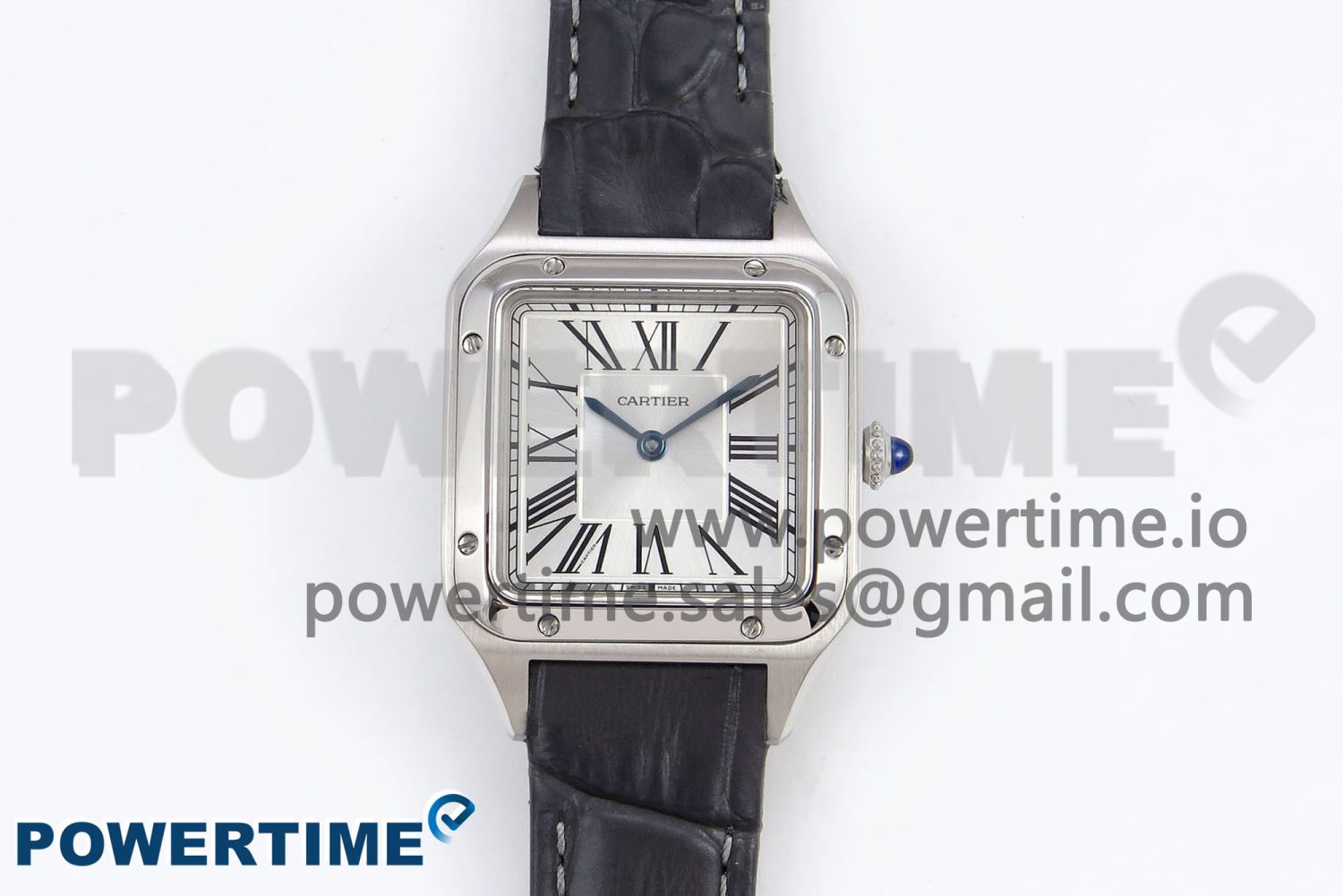 Santos Dumont 27.5mm SS AF 1:1 Best Edition Silver Dial on Gray Croco Strap A157 - Image 1