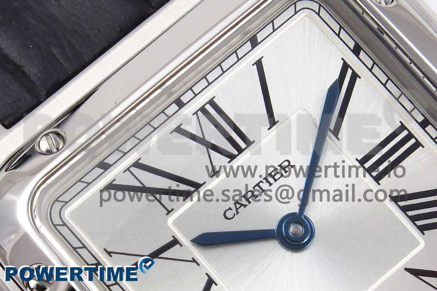 Santos Dumont 27.5mm SS AF 1:1 Best Edition Silver Dial on Gray Croco Strap A157 - Image 4