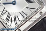 Santos Dumont 27.5mm SS AF 1:1 Best Edition Silver Dial on Gray Croco Strap A157 - Image 5