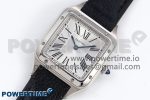 Santos Dumont 27.5mm SS AF 1:1 Best Edition Silver Dial on Black Leather Strap A157 - Image 2