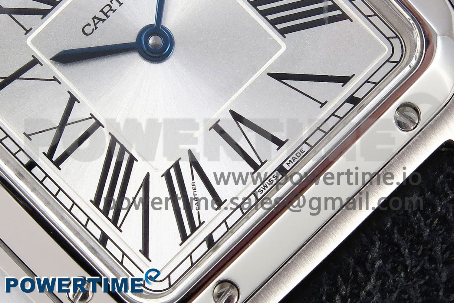 Santos Dumont 27.5mm SS AF 1:1 Best Edition Silver Dial on Black Leather Strap A157 - Image 5