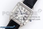 Santos Dumont 27.5mm SS AF 1:1 Best Edition Silver Dial on Black Croco Strap A157 - Image 2