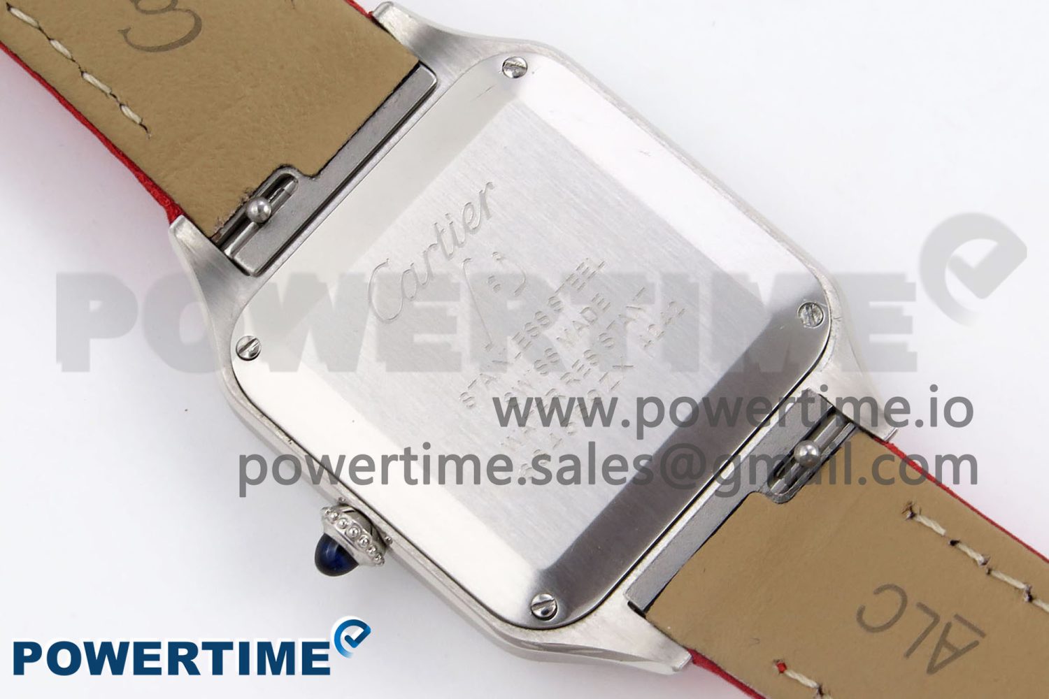 Santos Dumont 27.5mm SS AF 1:1 Best Edition Silver Dial on Red Leather Strap A157 - Image 12