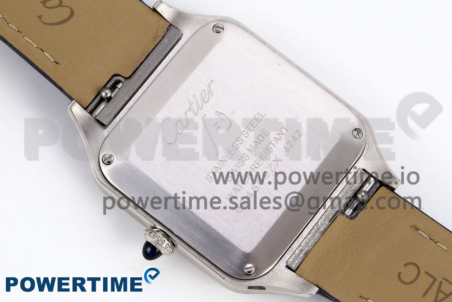 Santos Dumont 27.5mm SS AF 1:1 Best Edition Silver Dial on Blue Croco Strap A157 - Image 6