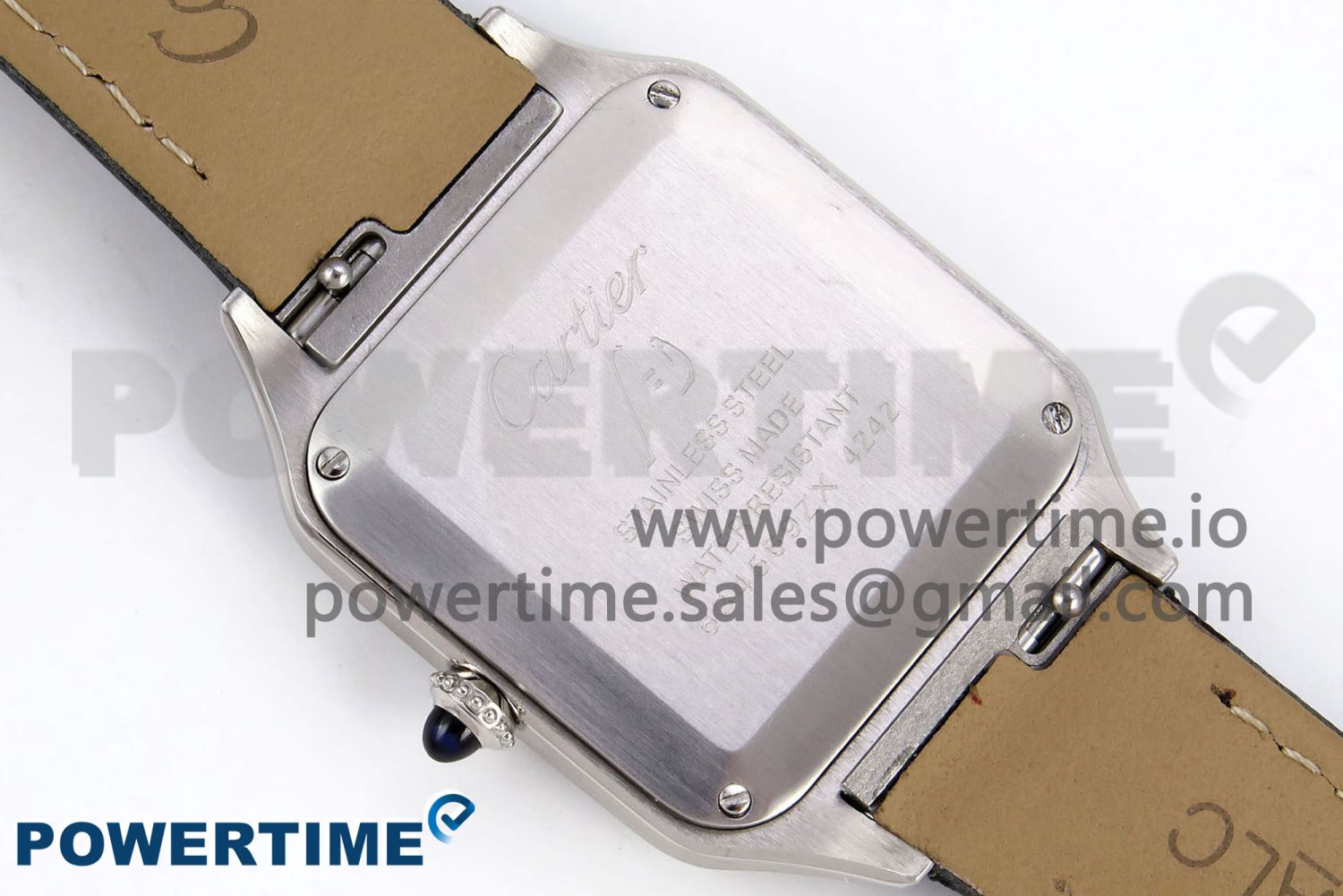 Santos Dumont 27.5mm SS AF 1:1 Best Edition Silver Dial on Black Leather Strap A157 - Image 6