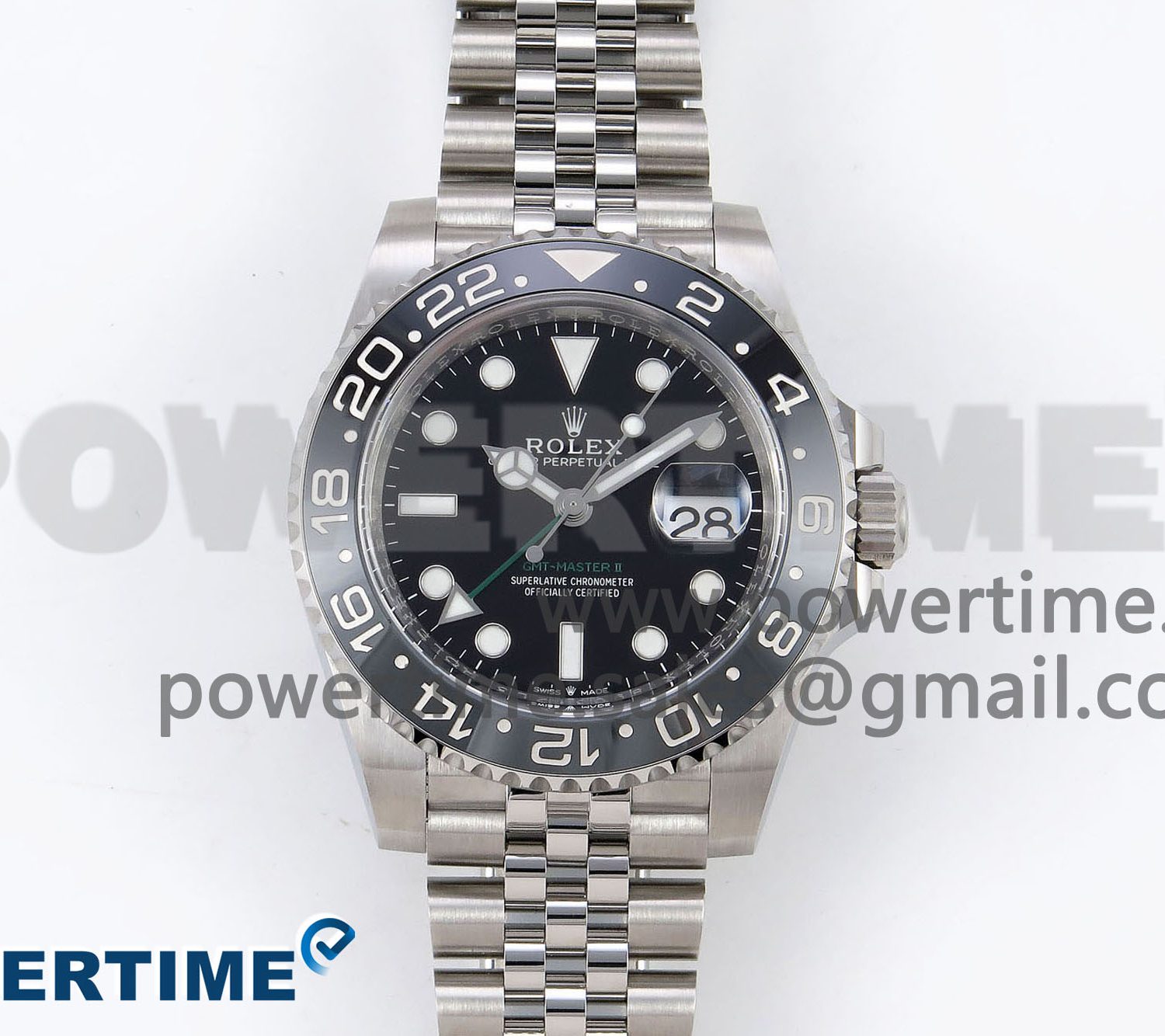 GMT-Master II 126710 GRNR Black/Gray Ceramic 904L Steel Clean 1:1 Best Edition on Jubilee Strap DD3285