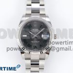 DateJust 41 126334 C+F 1:1 Best Edition 904L Steel Gray Dial Green Roman on SS Oyster Bracelet VR3235