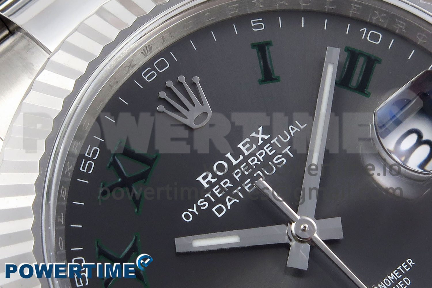 DateJust 41 126334 C+F 1:1 Best Edition 904L Steel Gray Dial Green Roman on SS Oyster Bracelet VR3235 - Image 5
