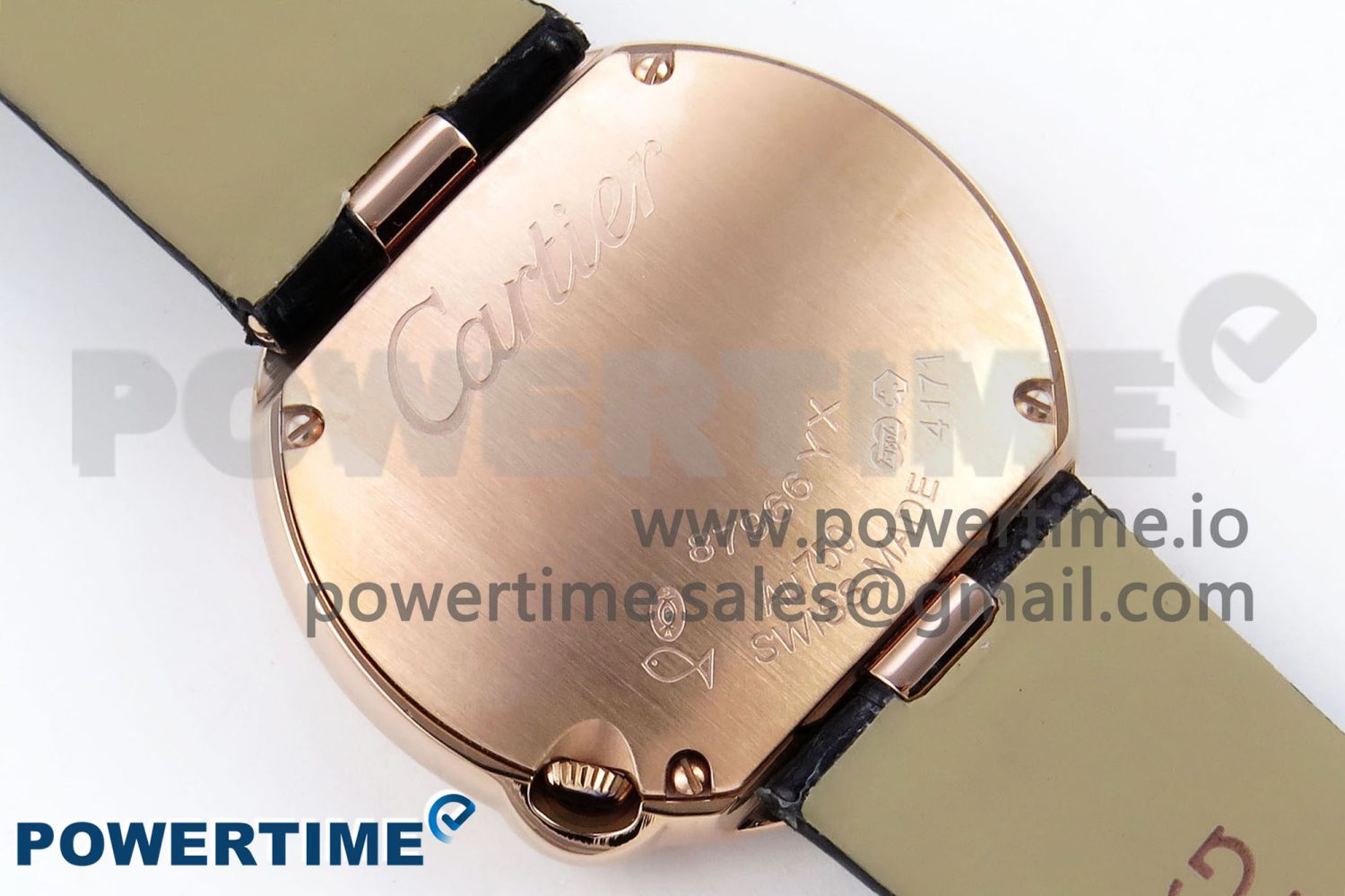 Ballon Blanc De Cartier 30mm RG DRF 1:1 Best Edition Silvered Texture Dial on Black Leather Strap Ronda Quartz - Image 9