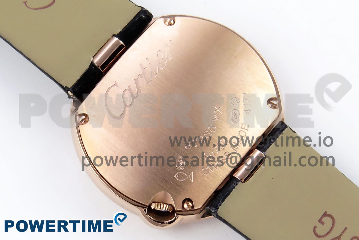 Ballon Blanc De Cartier 30mm RG DRF 1:1 Best Edition Silvered Texture Dial Diamonds Bezel on Black Leather Strap Ronda Quartz - Image 8