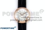 Ballon Blanc De Cartier 30mm RG DRF 1:1 Best Edition Silvered Texture Dial on Black Leather Strap Ronda Quartz