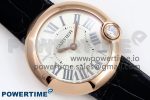 Ballon Blanc De Cartier 30mm RG DRF 1:1 Best Edition Silvered Texture Dial on Black Leather Strap Ronda Quartz - Image 3