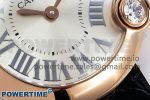 Ballon Blanc De Cartier 30mm RG DRF 1:1 Best Edition Silvered Texture Dial on Black Leather Strap Ronda Quartz - Image 5