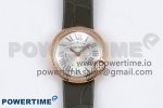 Ballon Blanc De Cartier 30mm RG DRF 1:1 Best Edition Silvered Texture Dial Diamonds Bezel on Green Leather Strap Ronda Quartz