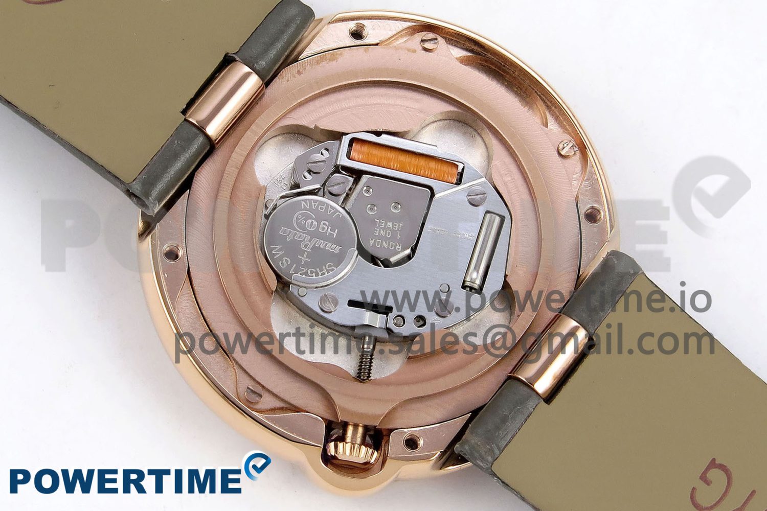 Ballon Blanc De Cartier 30mm RG DRF 1:1 Best Edition Silvered Texture Dial on Green Leather Strap Ronda Quartz - Image 3