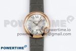 Ballon Blanc De Cartier 30mm RG DRF 1:1 Best Edition Silvered Texture Dial on Green Leather Strap Ronda Quartz