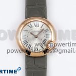 Ballon Blanc De Cartier 30mm RG DRF 1:1 Best Edition Silvered Texture Dial on Green Leather Strap Ronda Quartz