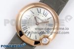 Ballon Blanc De Cartier 30mm RG DRF 1:1 Best Edition Silvered Texture Dial on Green Leather Strap Ronda Quartz - Image 7