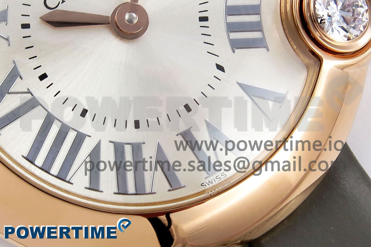 Ballon Blanc De Cartier 30mm RG DRF 1:1 Best Edition Silvered Texture Dial on Green Leather Strap Ronda Quartz - Image 10