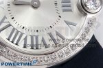 Ballon Blanc De Cartier 30mm SS DRF 1:1 Best Edition Silvered Texture Dial Diamonds Bezel on Blue Calfskin Strap Ronda Quartz - Image 5