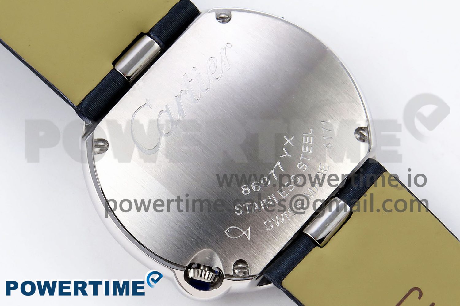 Ballon Blanc De Cartier 30mm SS DRF 1:1 Best Edition Silvered Texture Dial Diamonds Bezel on Blue Calfskin Strap Ronda Quartz - Image 8