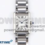 Tank Must SS 33.7mm DRF 1:1 Best Edition White Dial on SS Bracelet Jap Quartz