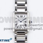 Tank Must SS 33.7mm DRF 1:1 Best Edition White Dial on SS Bracelet Jap Quartz