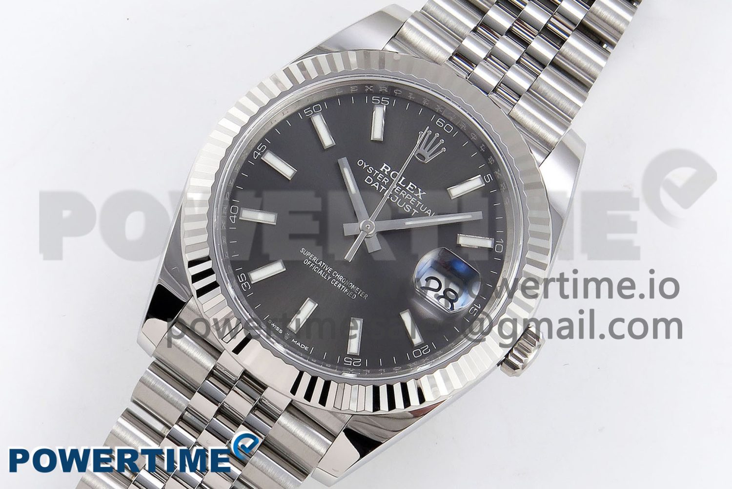 DateJust 41 126334 C+F 1:1 Best Edition 904L Steel Gray Dial on SS Jubilee Bracelet VR3235 - Image 2