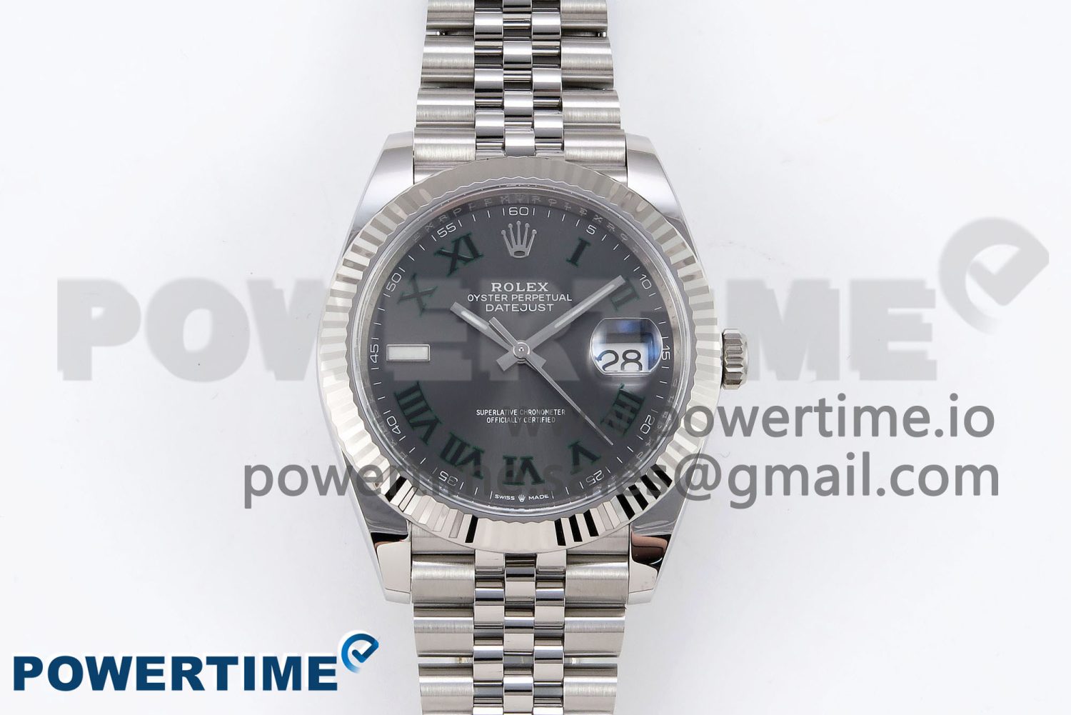 DateJust 41 126334 C+F 1:1 Best Edition 904L Steel Gray Dial Green Roman on SS Jubilee Bracelet VR3235 - Image 1