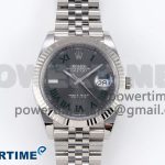 DateJust 41 126334 C+F 1:1 Best Edition 904L Steel Gray Dial Green Roman on SS Jubilee Bracelet VR3235