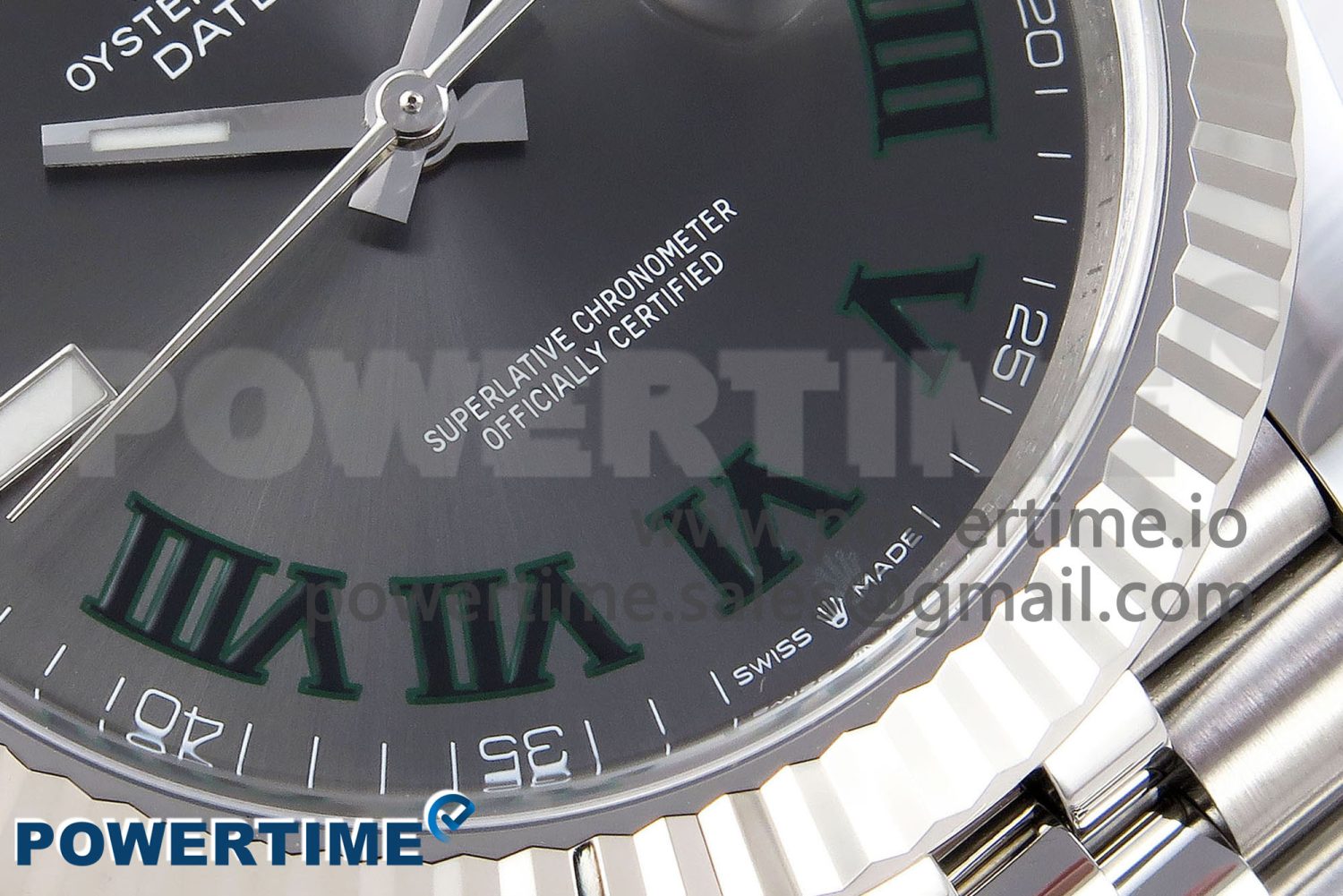 DateJust 41 126334 C+F 1:1 Best Edition 904L Steel Gray Dial Green Roman on SS Jubilee Bracelet VR3235 - Image 5