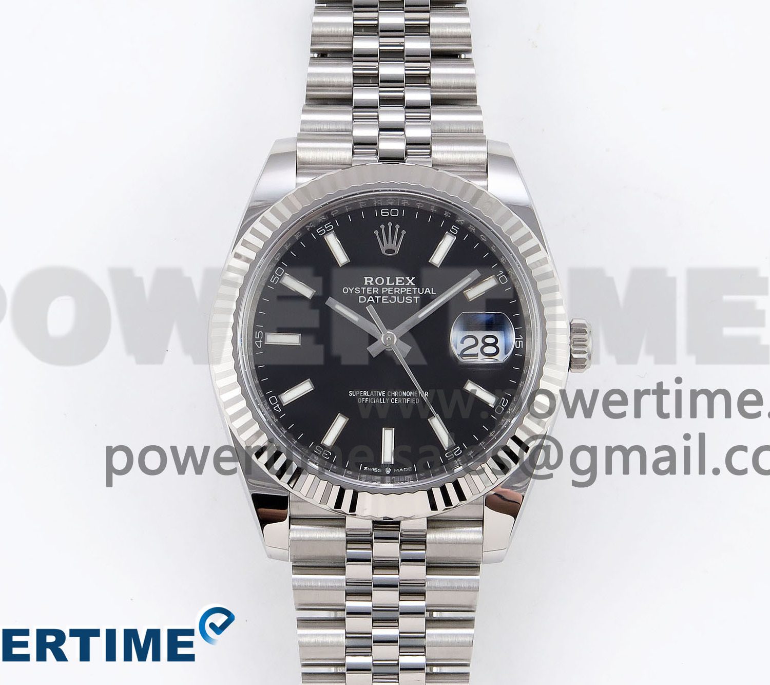DateJust 41 126334 C+F 1:1 Best Edition 904L Steel Black Dial on SS Jubilee Bracelet VR3235